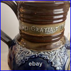 Antique Royal Doulton Stoneware QUEEN Empress VICTORIA JUG 9'' 1897 Lasting Good