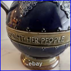 Antique Royal Doulton Stoneware QUEEN Empress VICTORIA JUG 9'' 1897 Lasting Good