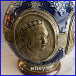 Antique Royal Doulton Stoneware QUEEN Empress VICTORIA JUG 9'' 1897 Lasting Good