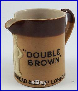 Antique Royal Doulton pottery Double Brown beer pitcher Whitbread & co LTD jug