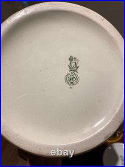 Antique Set of Royal Doulton Huge 8.5 tall Pitcher Coaching Days + 6 mugs 1920