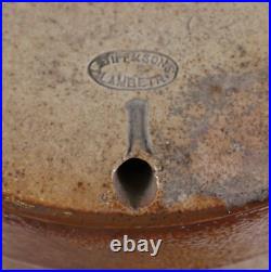 Antique handmade stoneware saltglaze pottery Royal Doulton gin keg dispenser jug