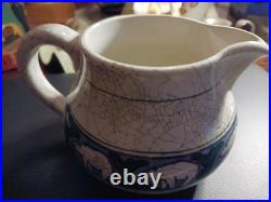 Antique old crackle pottery creamer pitcher Royal Doulton Polar bear design