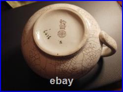 Antique old crackle pottery creamer pitcher Royal Doulton Polar bear design