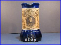 Atq Royal Doulton Nelson and His Captains Commemorative Blue Jug Pitcher 1905