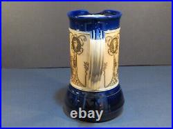 Atq Royal Doulton Nelson and His Captains Commemorative Blue Jug Pitcher 1905