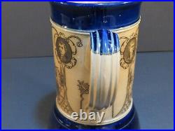 Atq Royal Doulton Nelson and His Captains Commemorative Blue Jug Pitcher 1905