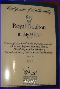 BUDDY HOLLY super rare Royal Doulton Character Toby Jug D7100 with COA