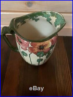 C1910 Royal Doulton Jug/Pitcher with RED Poppies Very Rare Antique Art Nouveau