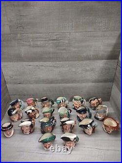 Collection of 20 Small 3-4 Royal Doulton Toby Mugs large lot