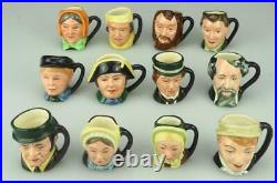 Commemorative set of 12 Tiny Royal Doulton Charles Dickens Jugs D6676 to D6687