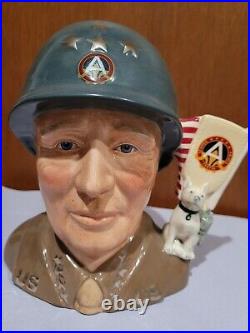 D7026 General Patton Character Jug Large 7 Collectors Condition