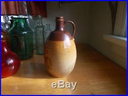 DOULTON LAMBETH 1890s POTTERY JUG DUNKELD CATHEDRAL BROWN STONEWARE OVOID