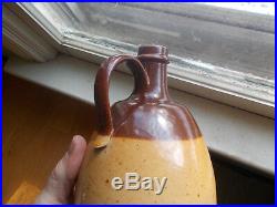DOULTON LAMBETH 1890s POTTERY JUG DUNKELD CATHEDRAL BROWN STONEWARE OVOID