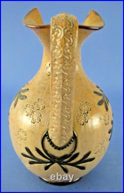 Doulton Lambeth Jug Ewer Brown Laurel Leaves Centurion Cameo Medallion Antique