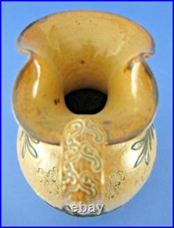 Doulton Lambeth Jug Ewer Brown Laurel Leaves Centurion Cameo Medallion Antique