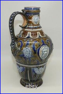 Doulton Lambeth c. 1877 extremely well decorated Stoneware jug Frank Butler