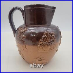 Edwardian Royal Doulton Lambeth Harvest Farming Jug/ Pitcher Stoneware M/L Sized