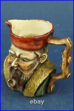 English Royal Doulton ceramic anthropomorphic jug man beard and pipe 1800 19th