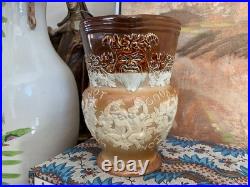 English Victorian Royal Doulton Stoneware Jug Pitcher C1890 Bacchus Theme