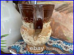 English Victorian Royal Doulton Stoneware Jug Pitcher C1890 Bacchus Theme