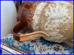 English Victorian Royal Doulton Stoneware Jug Pitcher C1890 Bacchus Theme