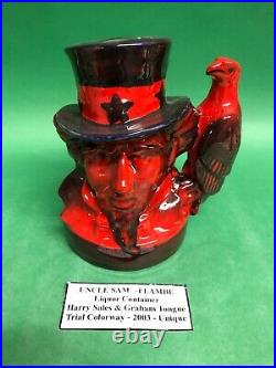 Flambe Doulton Prototype Liquor Container Jug Toby Uncle Sam Museum sale