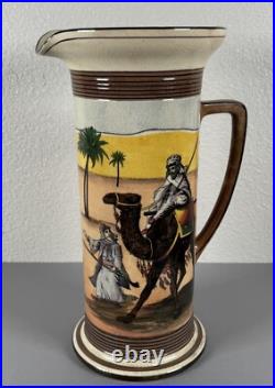 HUGE 14 Antique Royal Doulton Desert Scenes Tankard Jug Pitcher Egyptian RARE