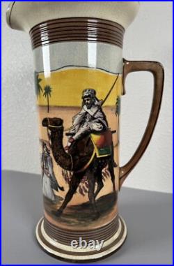HUGE 14 Antique Royal Doulton Desert Scenes Tankard Jug Pitcher Egyptian RARE