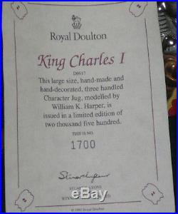 KING CHARLES I Three-Handled Large Ch. Jug Limited Ed. Royal Doulton