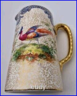 LARGE ROYAL DOULTON SIGNED E PERCY LYTON EXOTIC BIRD JUG c. 1920's PERFECT