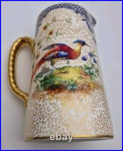 LARGE ROYAL DOULTON SIGNED E PERCY LYTON EXOTIC BIRD JUG c. 1920's PERFECT