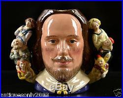 LARGE ROYAL DOULTON William Shakespeare English Character Toby Jug D6933 LIMITED