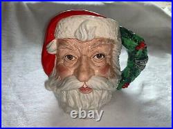 LARGE Royal Doulton Santa Claus Toby JUG MUG D6794 Holly Wreath Large Christmas