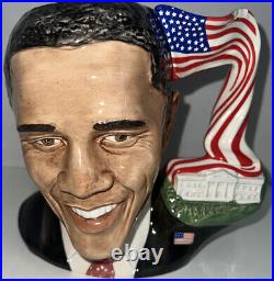 Large President Barack Obama Royal Doulton Character Toby Jug D7300
