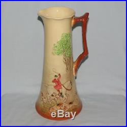 Large ROYAL DOULTON FOX HUNTING LOW RELIEF TALL FIGURED JUG