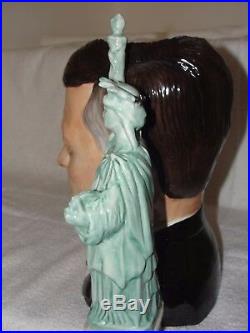 Large Rare Prototype of JFK Toby Jug with Statue of Liberty-Ray Noble- England