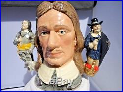 Large Two handled Royal Doulton Character Jug D6968 OLIVER CROMWELL. With COA