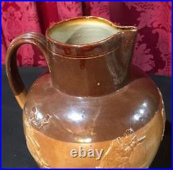 Large Vintage Antique Royal Doulton Lambeth 9 Stoneware Pottery Pitcher