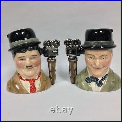 Laurel And Hardy D7008 D7009 Royal Doulton Character Jugs 144 of 3500 NO COA