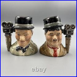 Laurel And Hardy D7008 D7009 Royal Doulton Character Jugs 1652/3500 COA