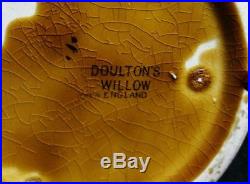 Lg Antique Royal Doulton Jug Or Pitcher Mustard Black Willow Pattern 6x8.5 EXC
