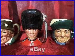 Lot 12 Royal Doulton Toby Jugs Miniature Small Mat Hatter, Guardsman, Beefeater