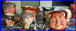 Lot 8 Vintage Royal Doulton Small Toby Jugs Farmer King Cole John Parson Paddy