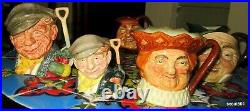 Lot 8 Vintage Royal Doulton Small Toby Jugs Farmer King Cole John Parson Paddy