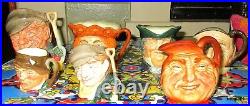 Lot 8 Vintage Royal Doulton Small Toby Jugs Farmer King Cole John Parson Paddy