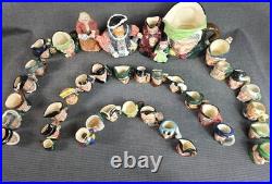 Lot Of 43 Royal Dalton Toby Mugs & Pitchers, Mixed Sizes