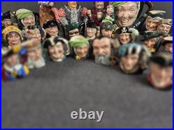 Lot Of 43 Royal Dalton Toby Mugs & Pitchers, Mixed Sizes
