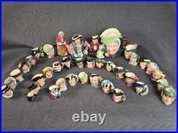 Lot Of 43 Royal Dalton Toby Mugs & Pitchers, Mixed Sizes
