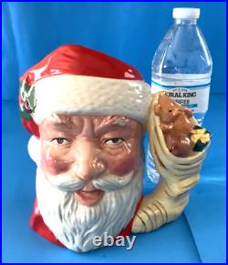 Lot of 2 Large Royal Doulton Christmas Holiday Santa Toby Jugs D6668, D6690 EUC